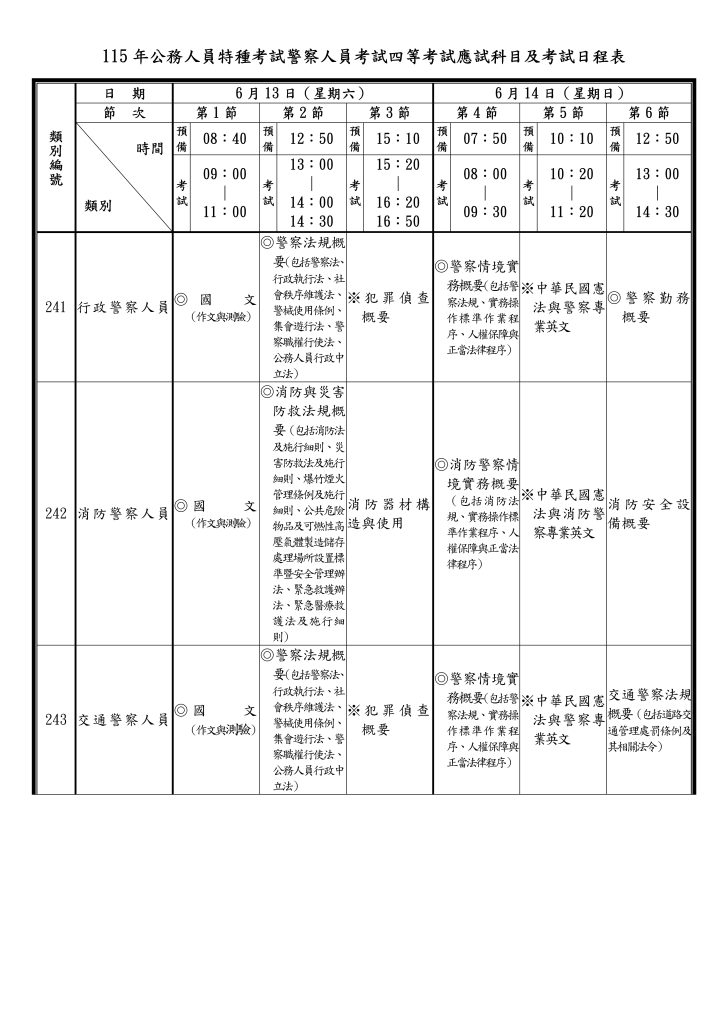 115四內考試時間