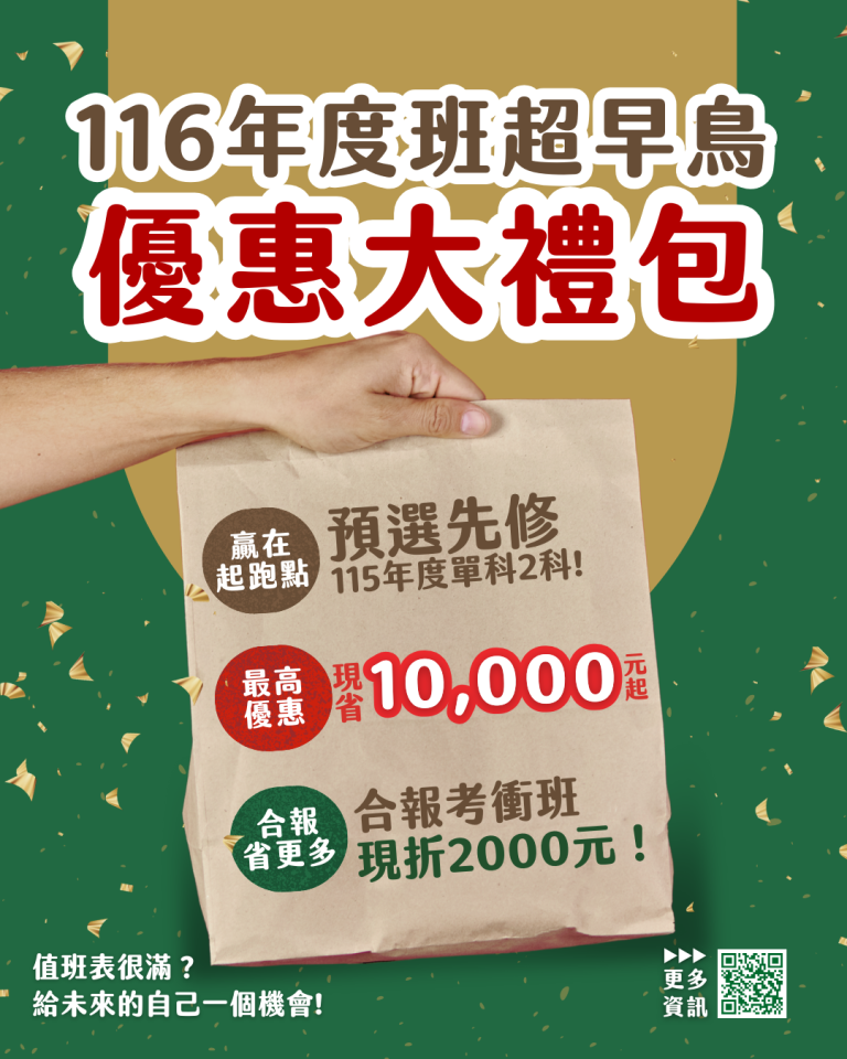 警察考試116年超早鳥優惠