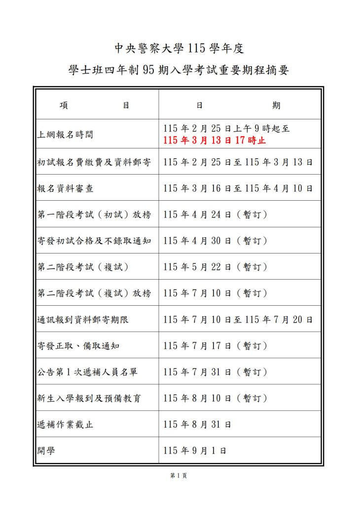 警大簡章 1